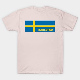 Karlstad City in Swedish Flag T-Shirt